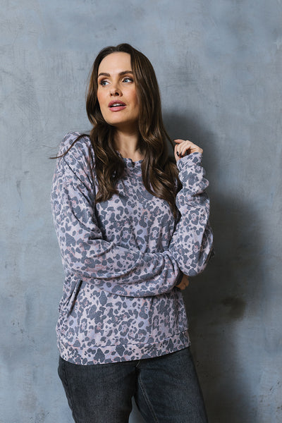 Catriona Camo Cat Print Boxy Sweat