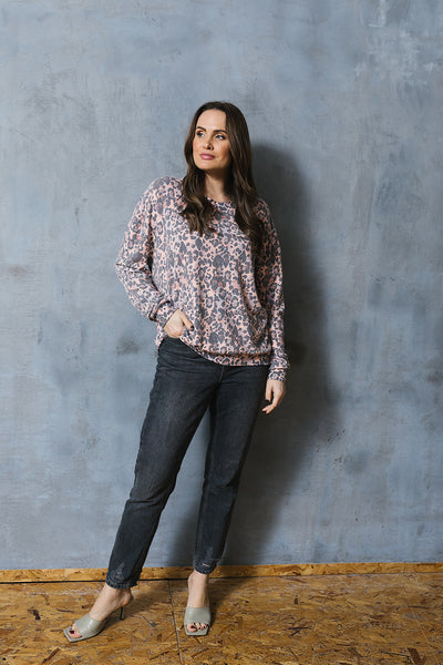 Catriona Camo Cat Print Boxy Sweat