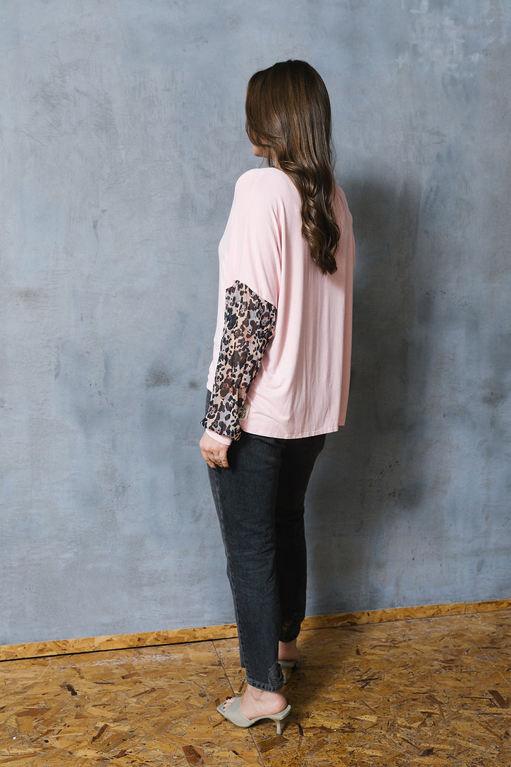 Katie Camo Cat Chiffon Sleeve Sweat