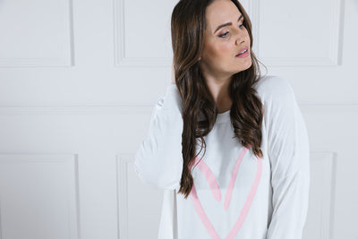 Hattie Heart Print Longline Sweat