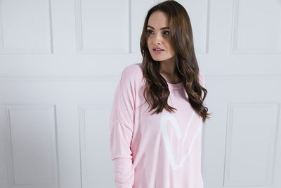 Hattie Heart Print Longline Sweat