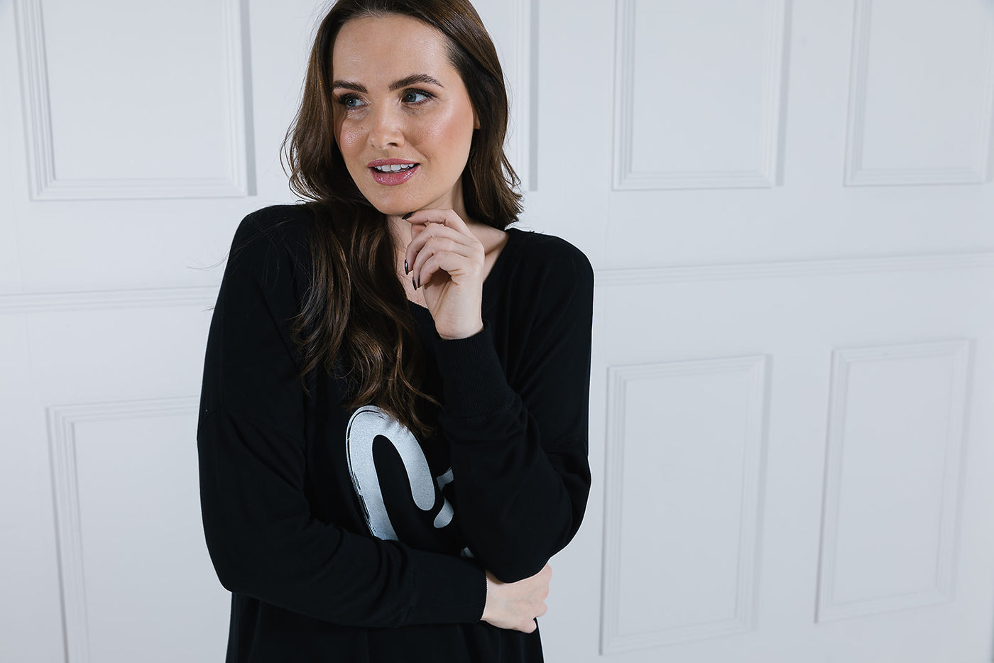 Hattie Heart Print Longline Sweat