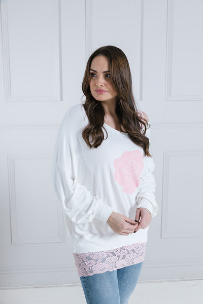 Fleur Flower Print Puff Sleeve Sweat
