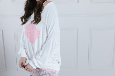 Fleur Flower Print Puff Sleeve Sweat