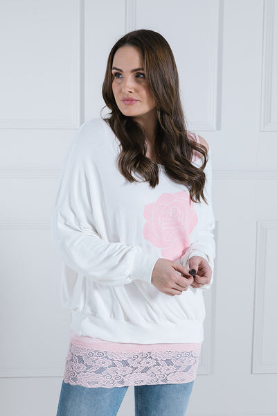 Fleur Flower Print Puff Sleeve Sweat
