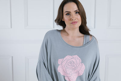 Fleur Flower Print Puff Sleeve Sweat
