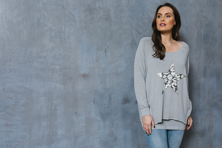 Foil Star Zip Sweat
