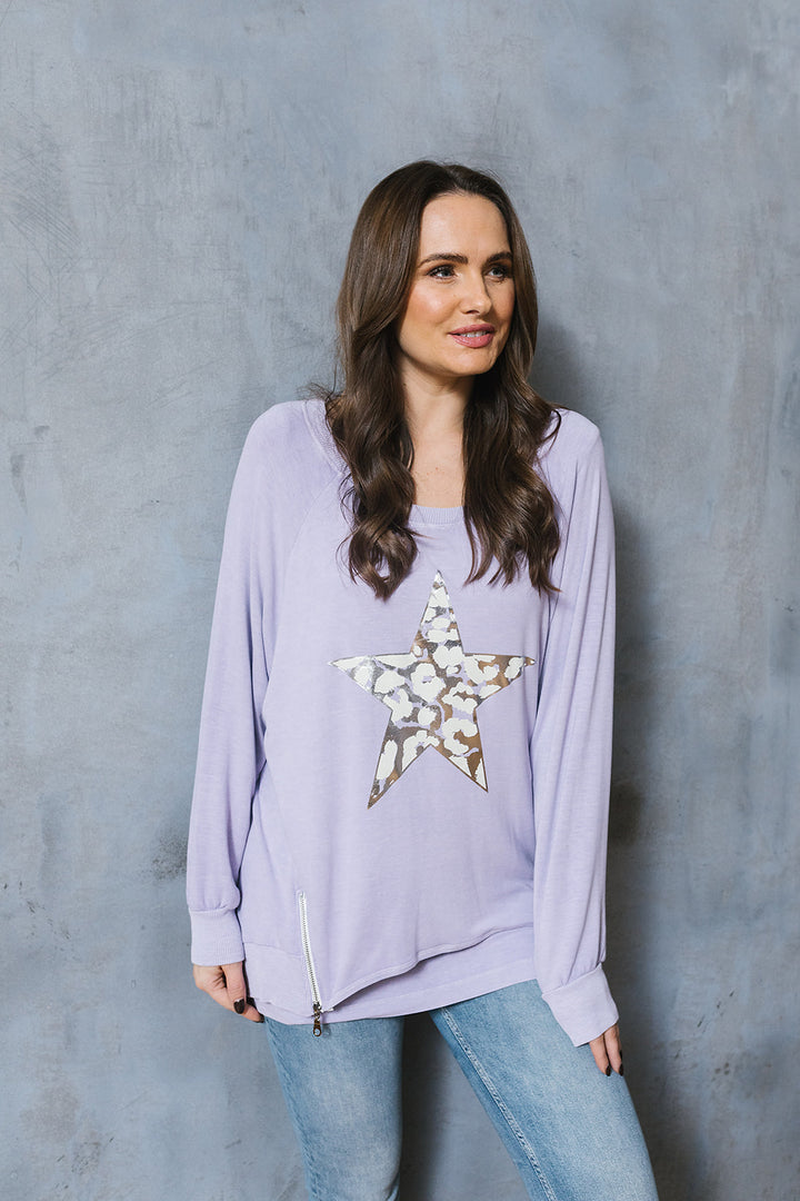 Foil Star Zip Sweat