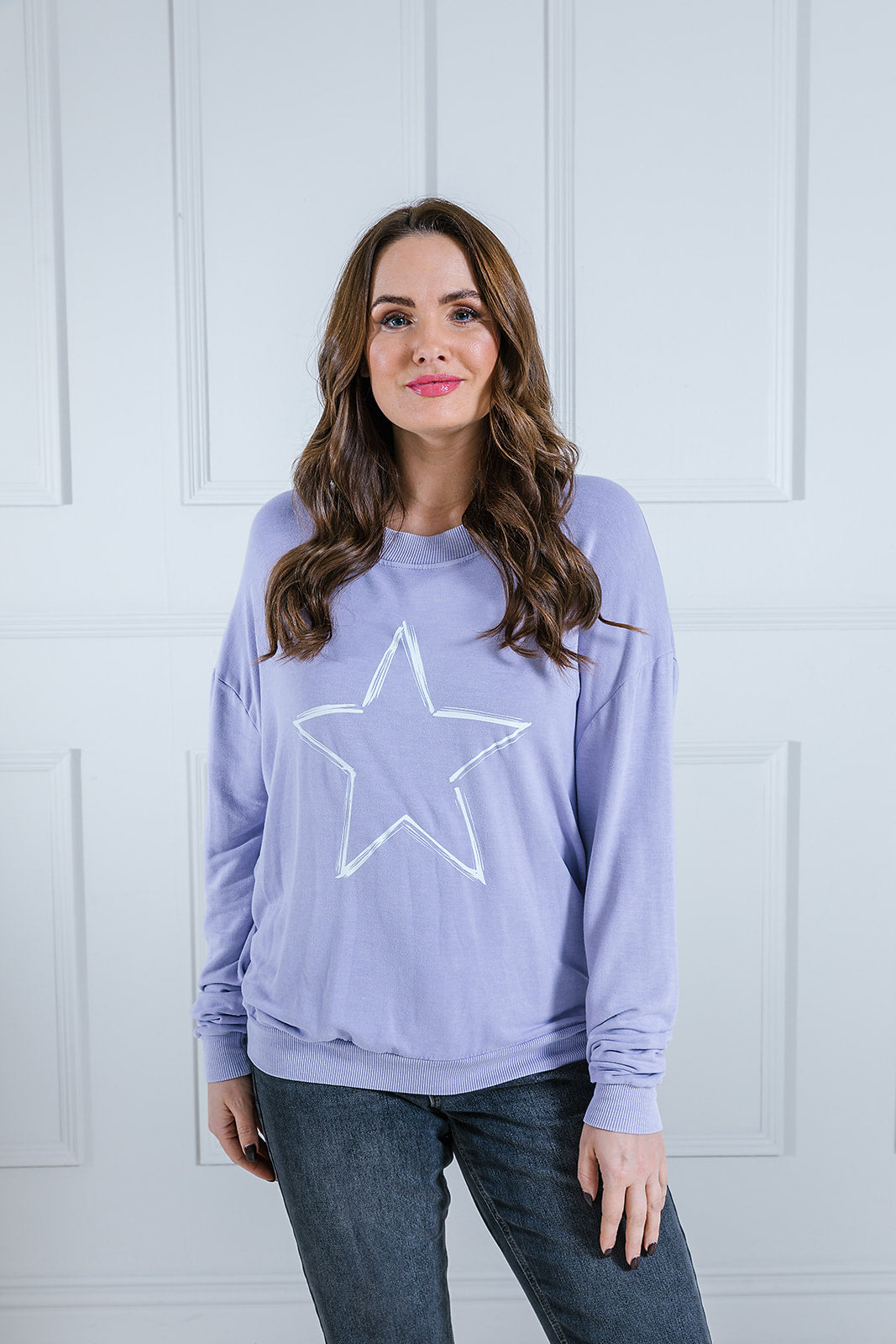 Hand Drawn Star Print Boxy Sweat