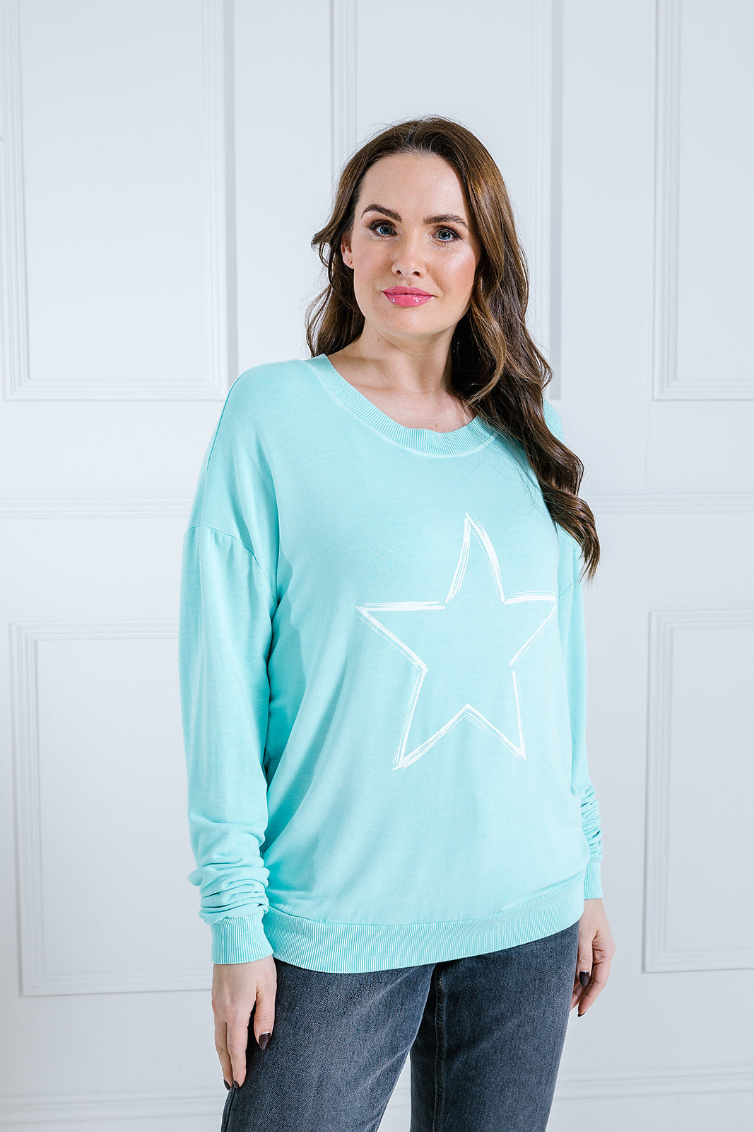 Hand Drawn Star Print Boxy Sweat