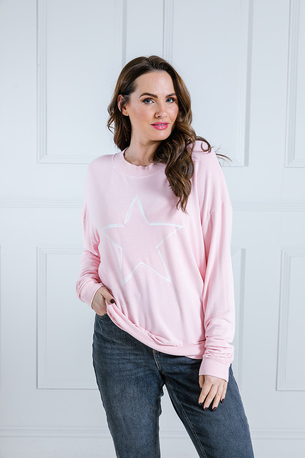 Hand Drawn Star Print Boxy Sweat