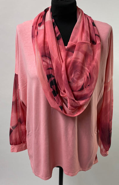 Katie Blooming Rose Chiffon Sleeve Sweat