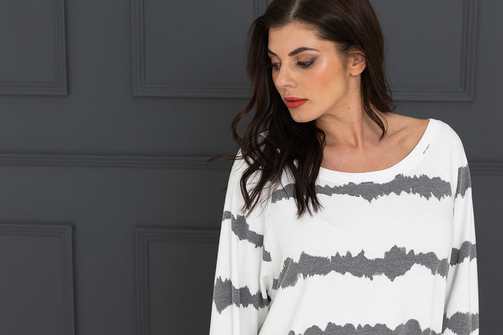 Spring Tie Dye Stripe Zippee Sweat