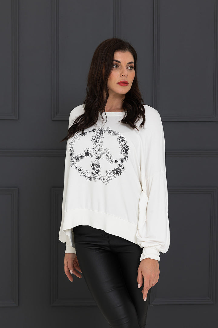 Flower Peace Sign  Gloria Top