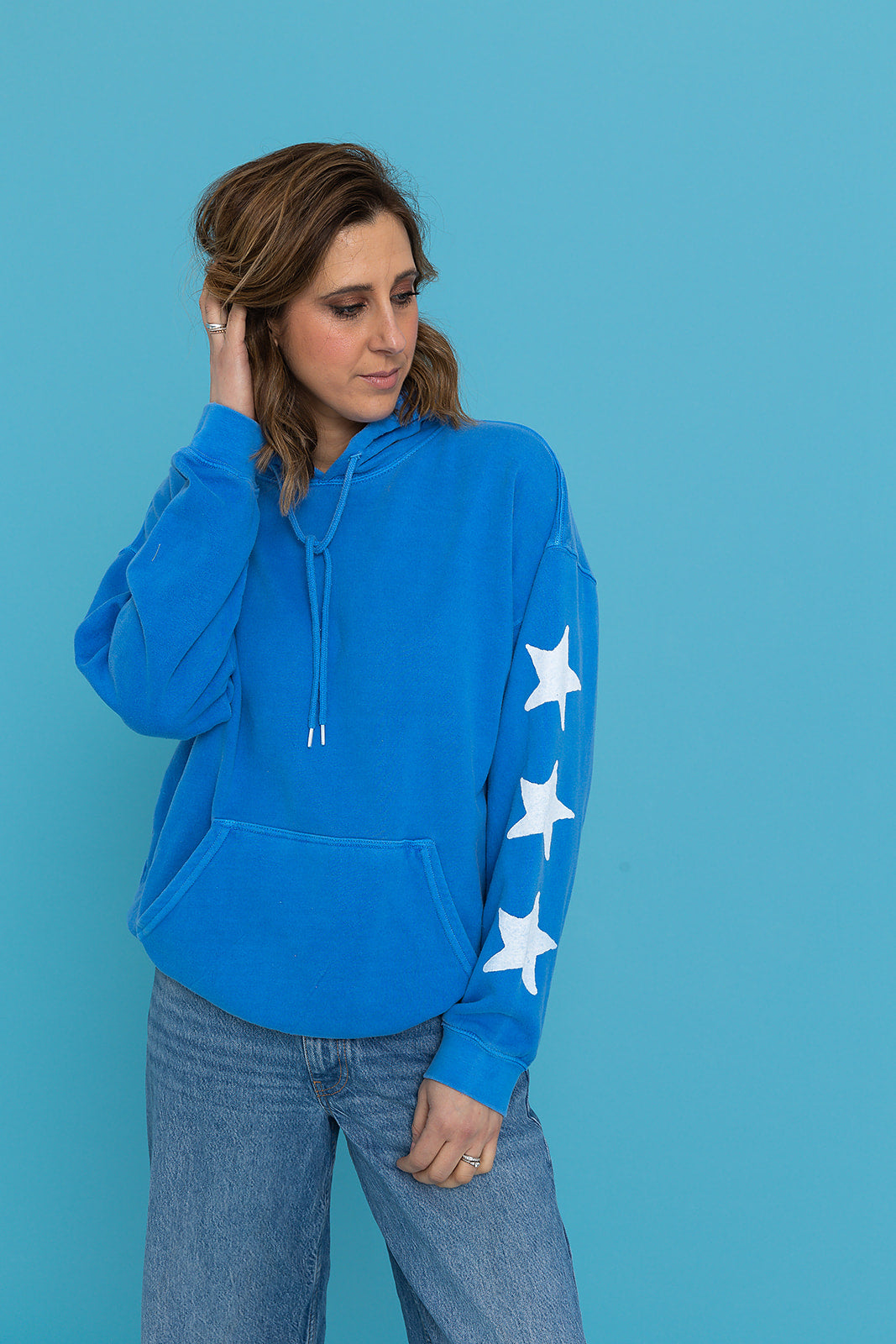 ST23 Contrast Star Print Hoodie