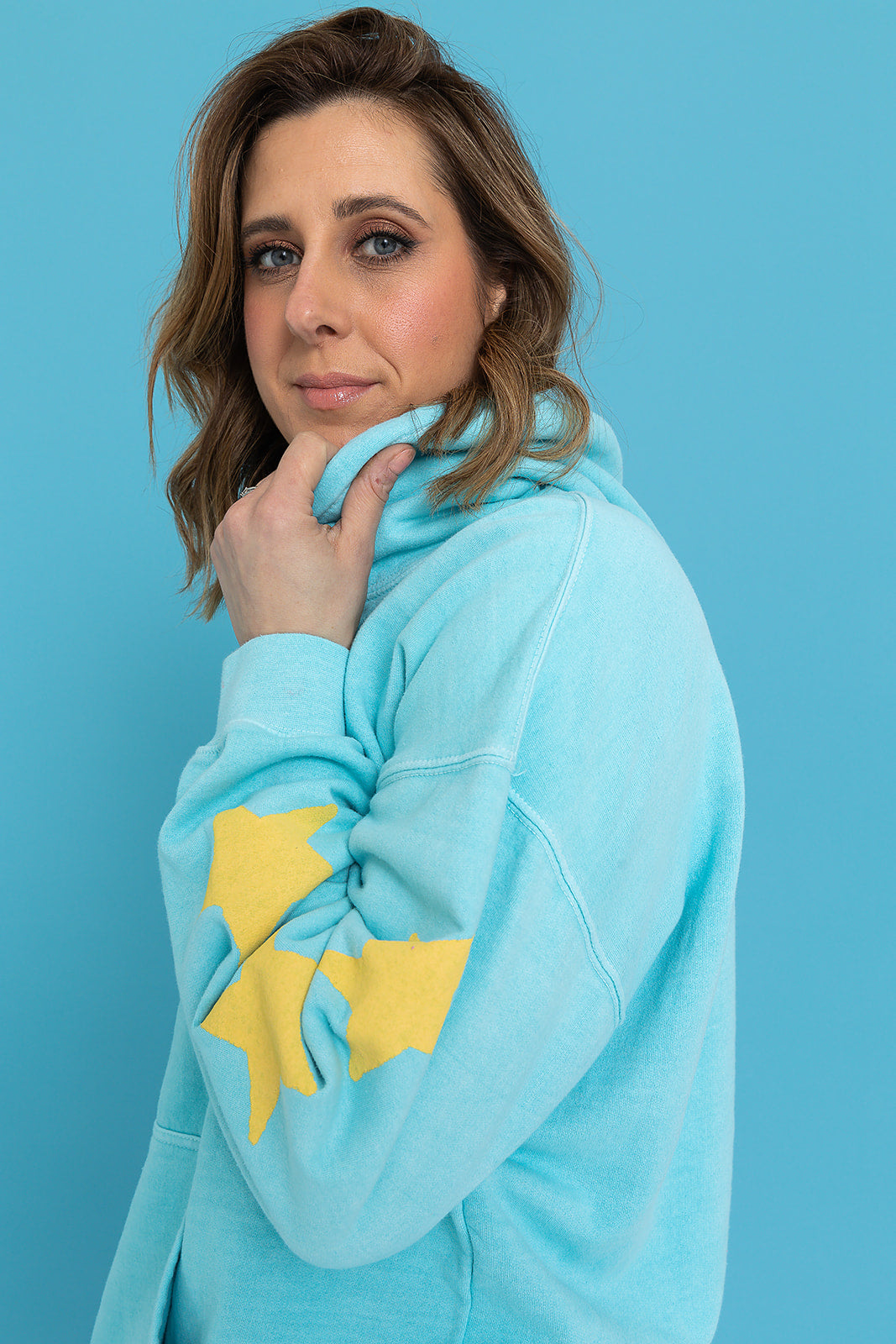 ST23 Contrast Star Print Hoodie