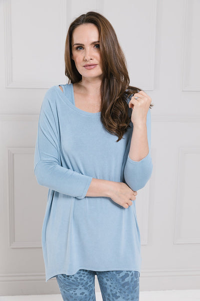 Summer Flirty Long Line Dipped Back KnitTop