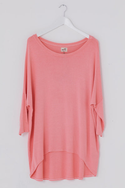 Summer Flirty Long Line Dipped Back KnitTop