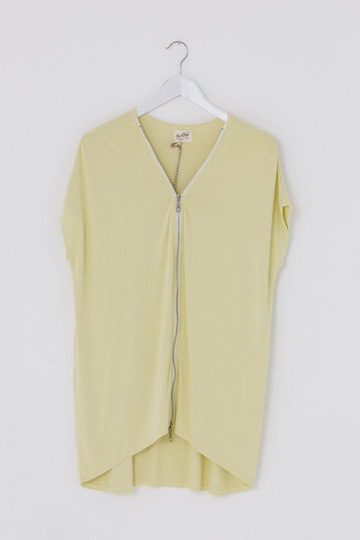 Summer  Short Sleeved Flick Zip Top