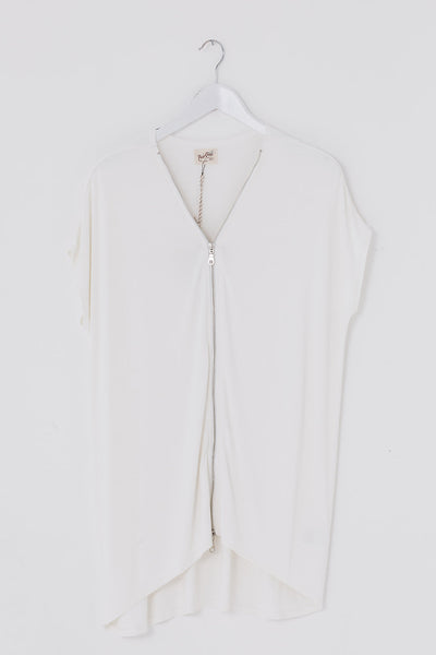 Summer  Short Sleeved Flick Zip Top