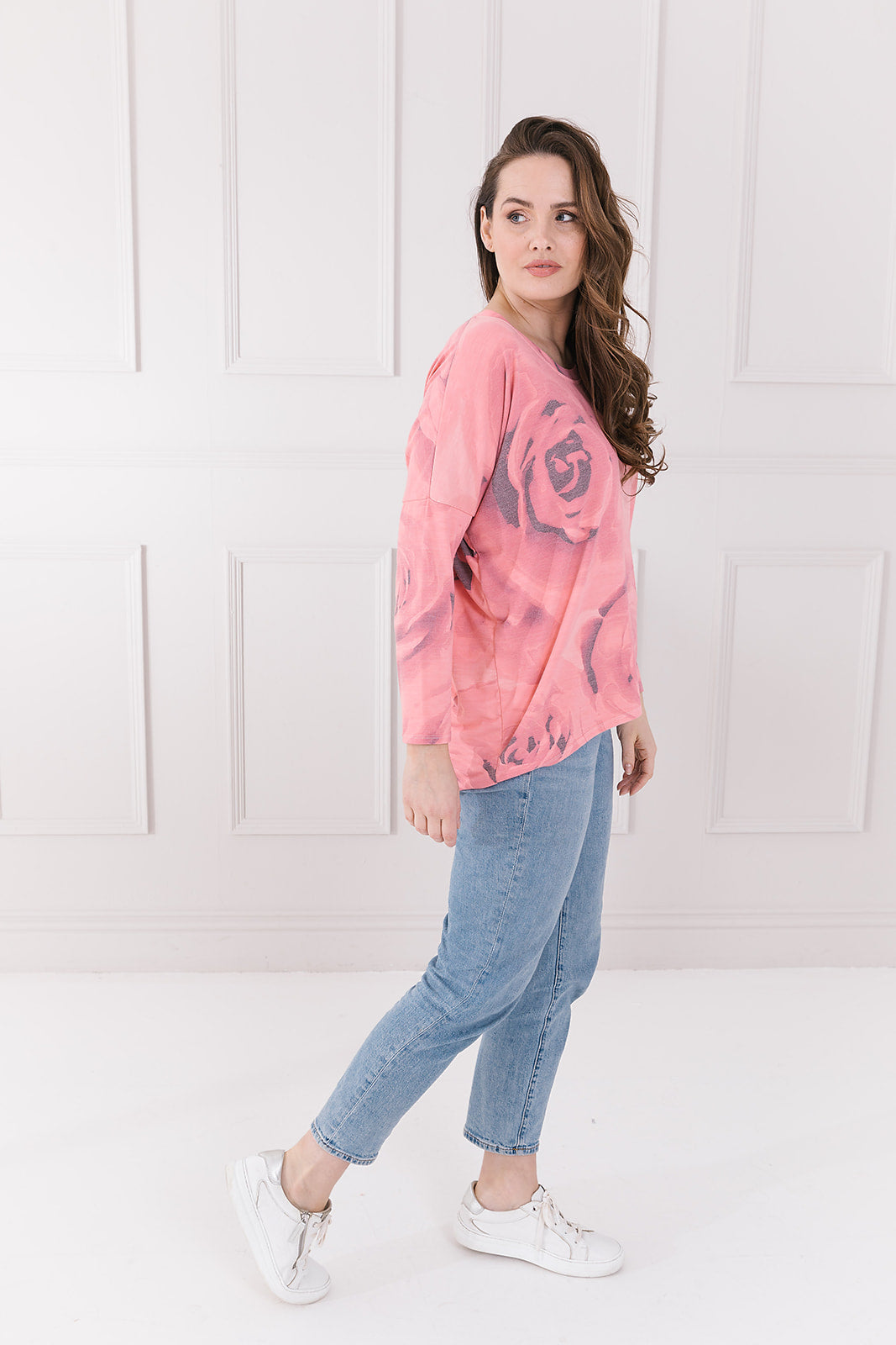 Blooming  Rose Karma Curved Hem Top