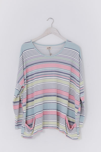 Seaside Stripe Pammy Pocket Top
