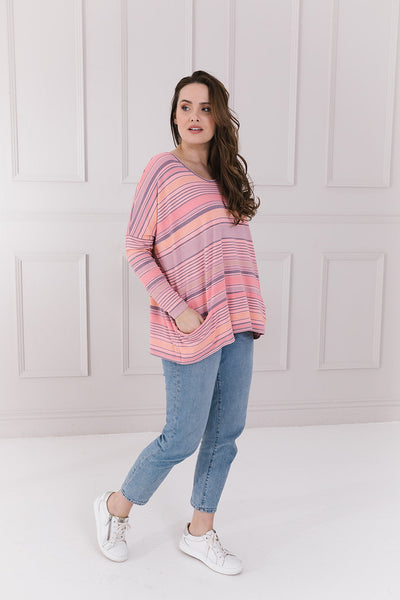 Seaside Stripe Pammy Pocket Top
