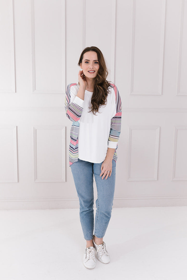 Seaside Stripe Shirty Chiffon Back