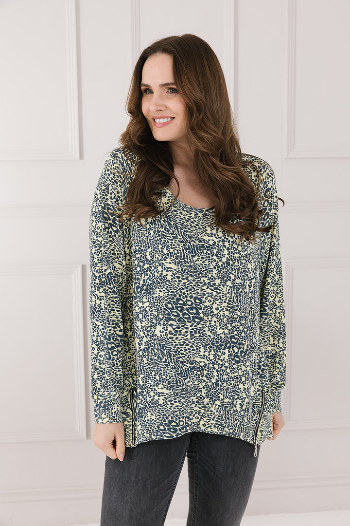 Patchwork Animal print  Zippy Sweat