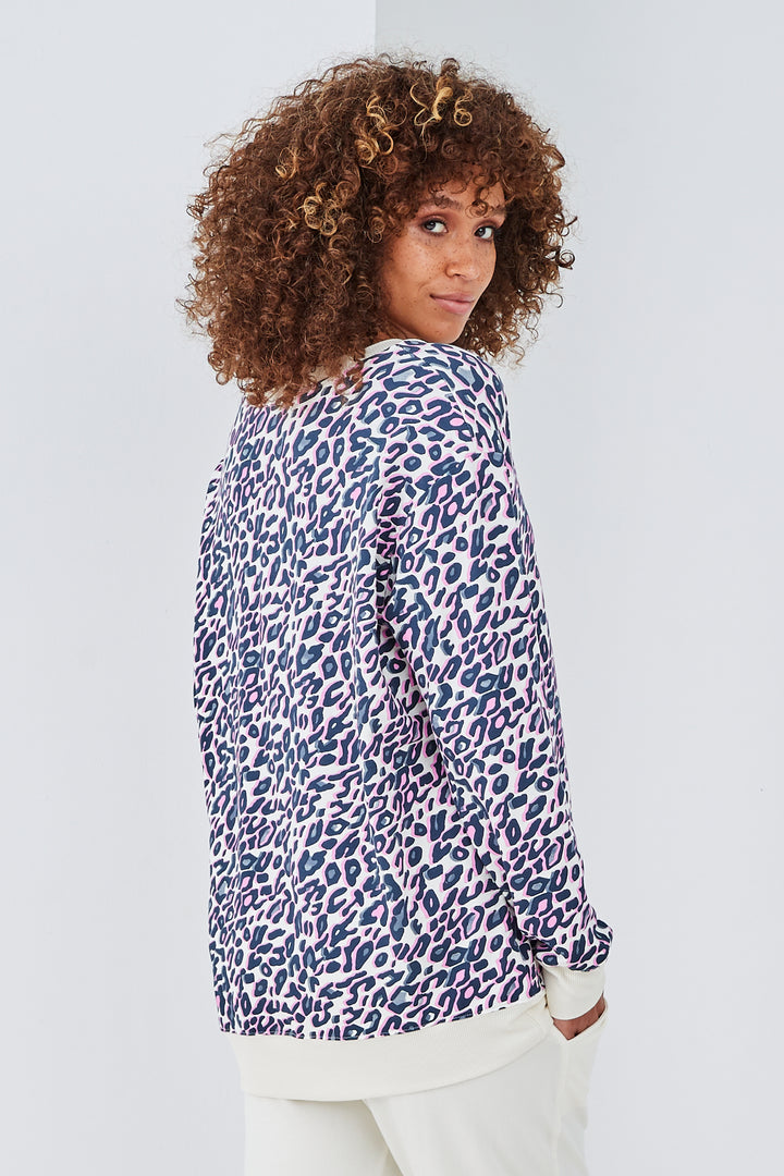 Sundae Tee Leona Animal Deep V Print Top