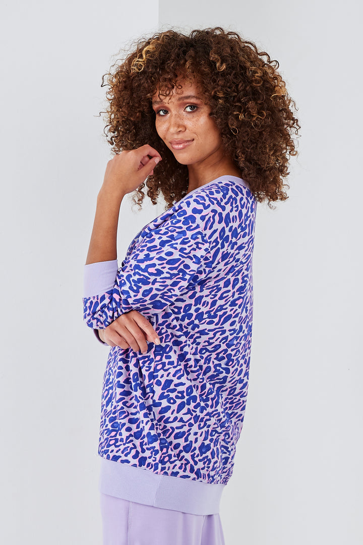 Sundae Tee Leona Animal Deep V Print Top