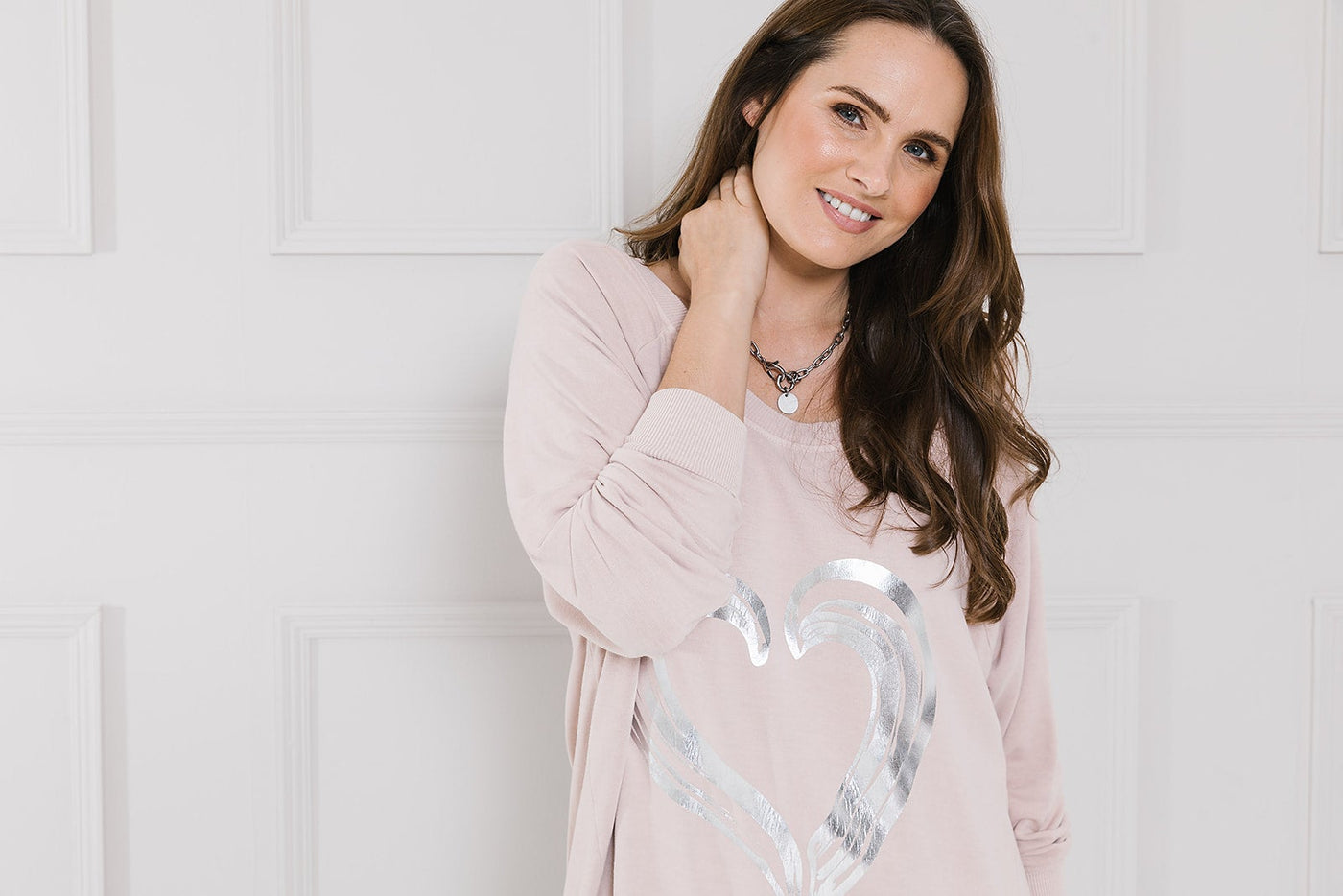 Penny Painted Heart Print Zip Sweat