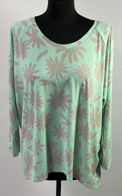 Spring Funky Flower kinga Raglan Sleeve Top