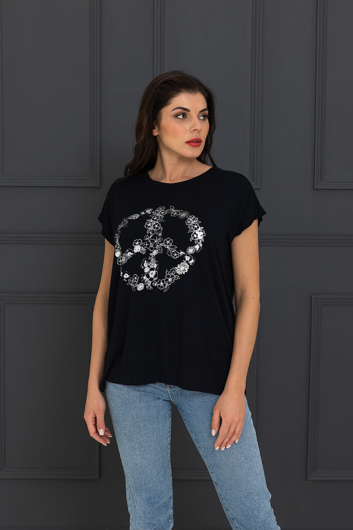 Flower Peace Sign Tessa sleeveless Tee