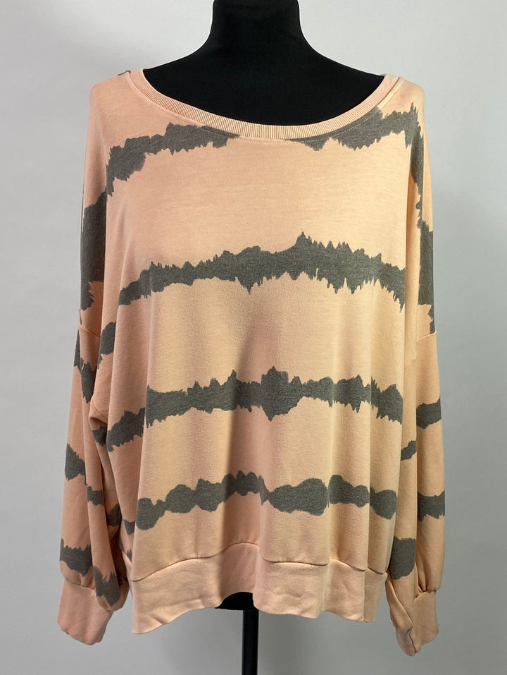 Spring Tie Dye Stripe  Print  Gloria Top